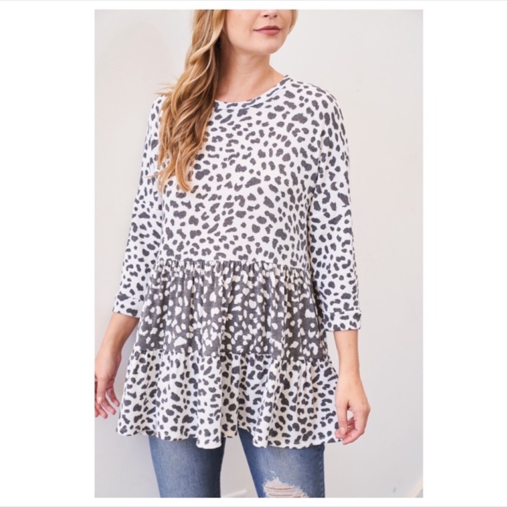 Leopard 3-Tiered Tunic Top